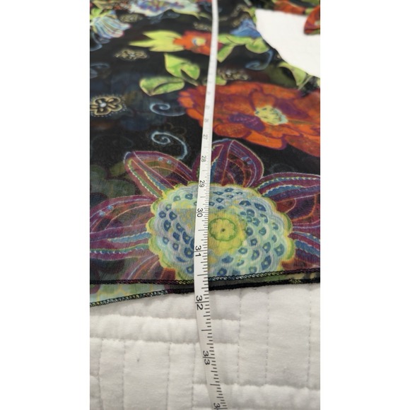 Indian Tropical Fashion black floral boho beach tunic women S/M - Picture 7 of 8